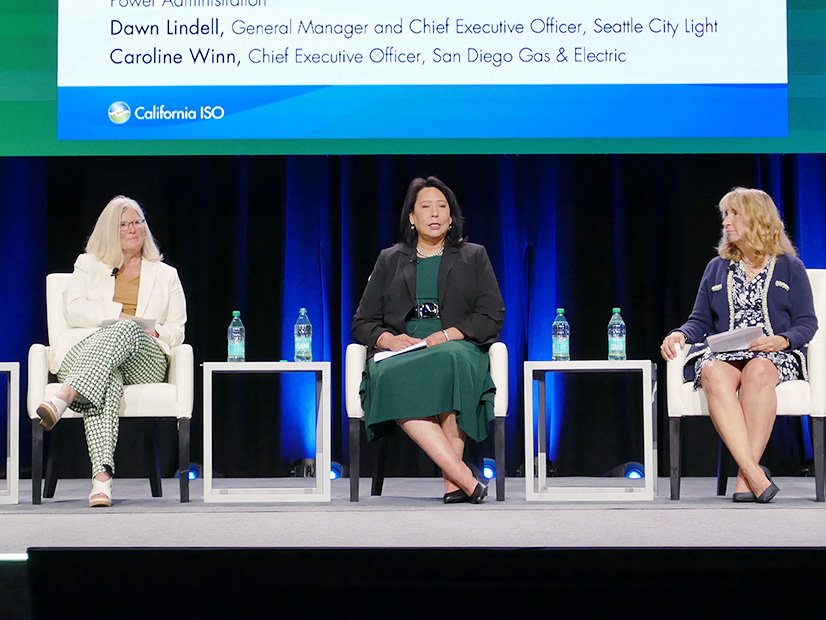 From left: PacifiCorp CEO Cindy Crane, WAPA CEO Tracey LeBeau and Seattle City Light CEO Dawn Lindell. 