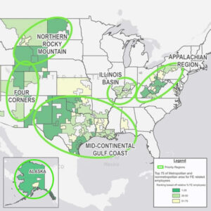 A map produced by the Department of Energy showing   for the Interagency Working Group on Energy Communities to focus on.