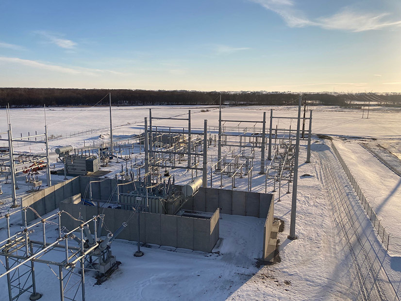 Construction of the Johnson 345 kV substation in Iowa in 2021