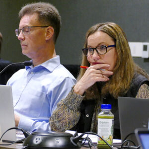 South Dakota's Kristie Fiegen chairs an SPP REAL Team meeting alongside Nebraska's Chuck Hutchison. 