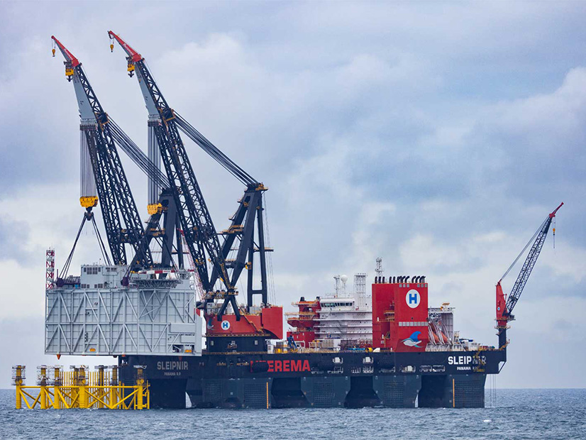 The offshore converter platform is installed in August at RWE’s Sofia Offshore Wind Farm in the North Sea.