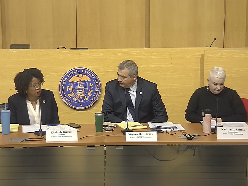 From left: Pennsylvania PUC Vice Chair Kimberly Barrow, Chair Stephen DeFrank and Commissioner Kathryn Zerfuss