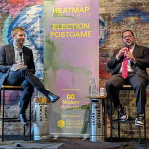 Heatmap Executive Editor Robinson Meyer (left) talks post-election politics with former FERC Chair Neil Chatterjee on Nov. 13.