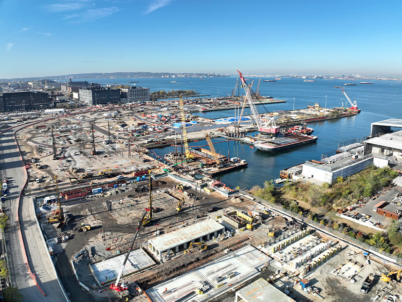 An October 2024 photo shows progress at the South Brooklyn Marine Terminal, which Equinor is repurposing as an offshore wind hub.