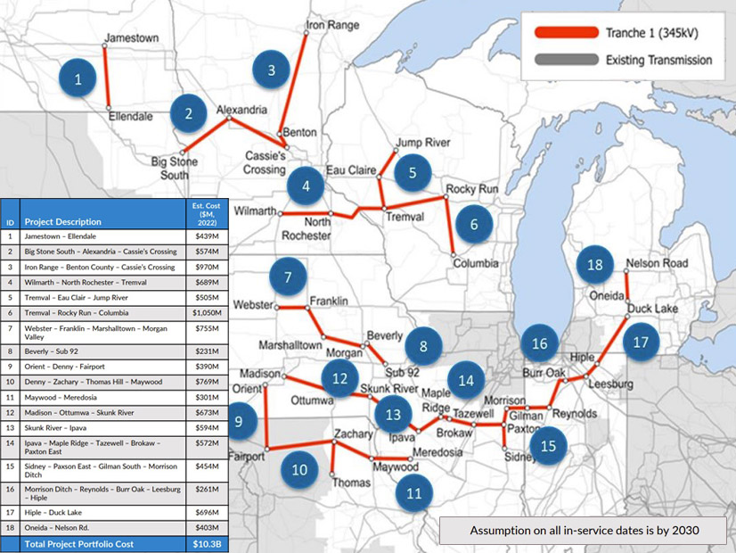 The 345-kV project included under No. 16 as part of MISO's first LRTP portfolio