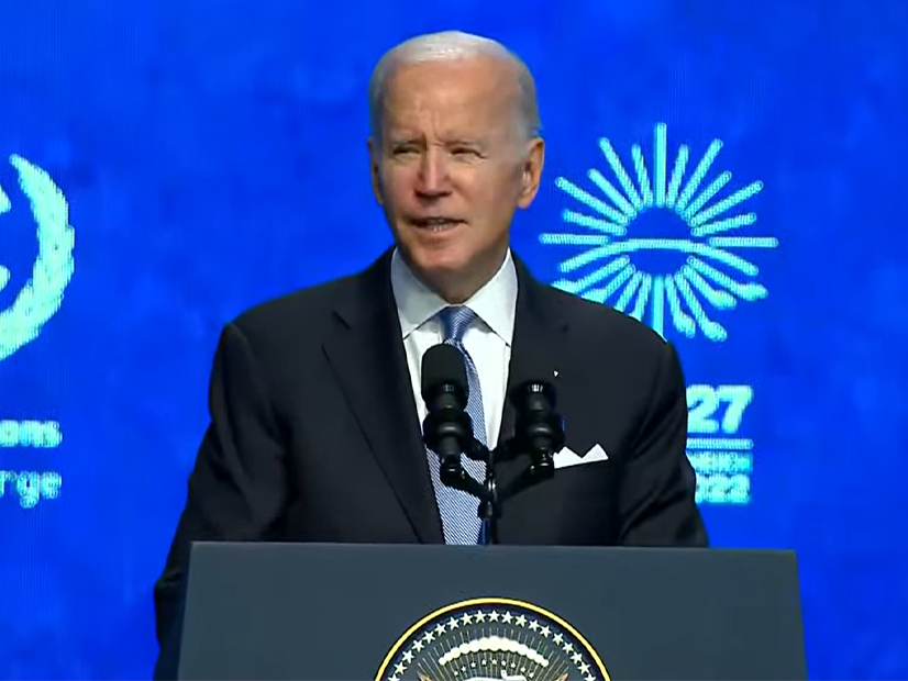 President Joe Biden speaks at COP27 in Sharm el-Sheikh, Egypt, in 2022.