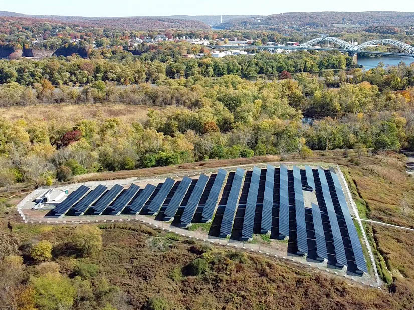 A recent aerial image shows the new 809-KW array built by Connecticut-based solar developer Verogy on the former Middletown, Ct., landfill.