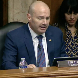 Chair Mike Lee, R-Utah, opens up the business meeting to advance President Trump's nominees on Thursday.