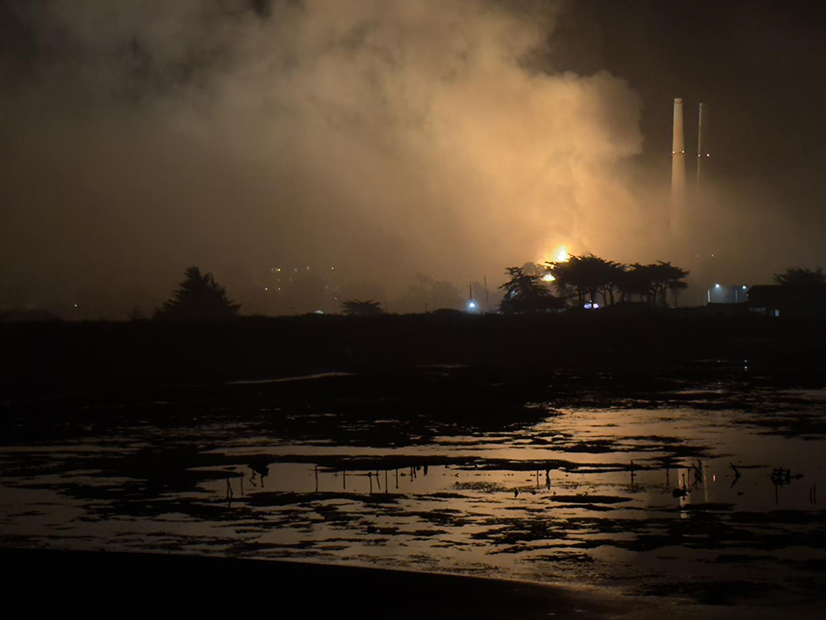 A fire broke out Jan. 16 at Vistra’s Moss Landing battery energy storage facility.