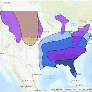 The National Weather Service's Hazards Outlook for the week of Jan. 10-16, indicating risks of heavy snow and much-below normal temperatures across much of the Continental U.S. 