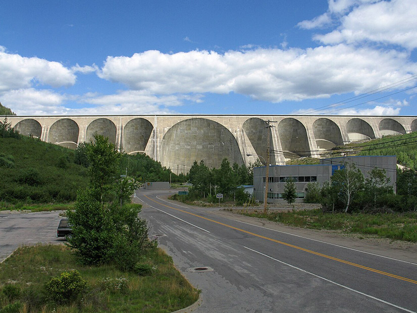 The Daniel-Johnson Dam on the Manicouagan River just north of Baie-Comeau, Quebec