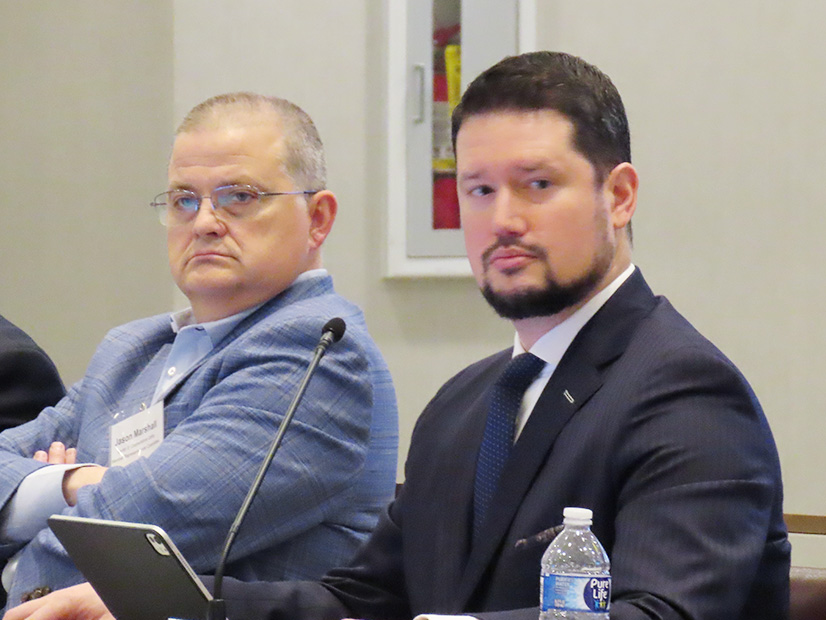 Jason Marshal, Wabash Valley Power Association (left), and Matt Duncan, E-ISAC