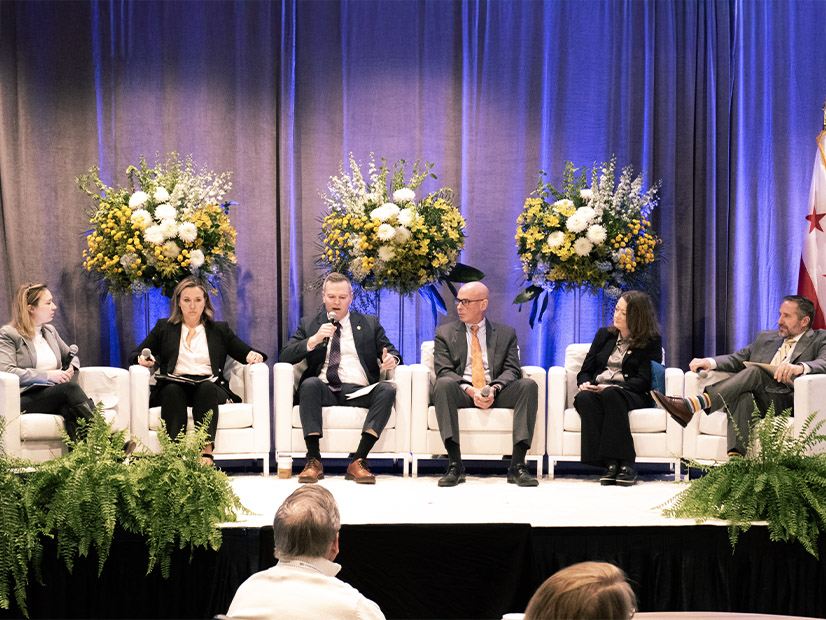 From left: Virginia State Corporation Commissioner Kelsey Bagot, American Clean Power's Carrie Zalewski, FERC Commissioner David Rosner, NYISO CEO Rich Dewey, Shell Energy North America CEO Carolyn Comer, and EPSA CEO Todd Snitchler.