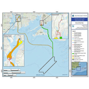 The footprint SouthCoast Wind would occupy off the Massachusetts coast