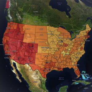 Project InnerSpace has mapped the geothermal potential of every congressional district across the U.S. The darker the color, the higher the potential.