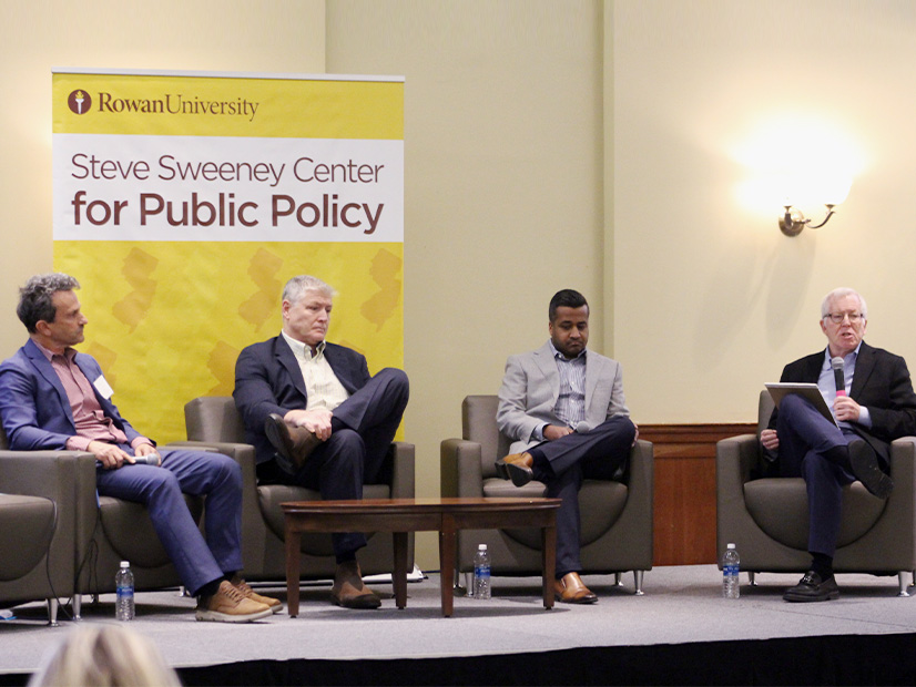 From left: Lawrence Barth, NJR Clean Energy Ventures; SJI CEO Michael J. Renna; Asim Haque, PJM; and former BPU Commissioner Bob Gordon